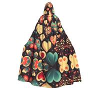Cape à capuche YYHHAOFA pour adulte Motif cœur écrasé Fleur Super Large avec nœud papillon