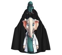 Cape à capuche YYHHAOFA pour adulte Motif éléphant doux Docteur Super Large Cape à capuche avec nœud papillon