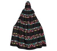Cape à capuche YYHHAOFA pour adulte Motif monde humain coloré Super Large Cape à capuche avec nœud papillon