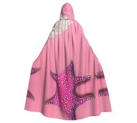 Cape à capuche YYHHAOFA pour adulte Motif plage de sable rose Super Large avec nœud papillon