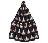 Cape à capuche YYHHAOFA pour adulte Motif œuf de Pâques Lapin Super Large avec nœud papillon
