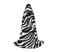 Cape à capuche zèbre noire et blanche pour adulte et adolescent, cape d'Halloween à capuche, robe de sorcier avec cape de peur