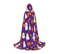 Cape à Capuchon Longue Halloween, Déguisement Fantômes, Citrouilles Et Muffins De Dessins Animés, Costumes d'Halloween pour Enfant pour Gothique Fête Cosplay Carnaval, Violet