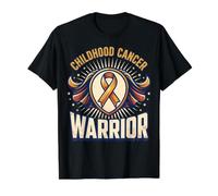 Cape à Ruban doré pour Sensibilisation aux Guerriers du Cancer de l'enfance T-Shirt Graphique avec Valeur, Homme, Noir, L