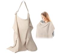 Cape Allaitement, Tablier Allaitement, Couverture d'Allaitement en Coton avec Anneau Rigide, Grande housse d'Allaitement Douce Respirante Ajustable