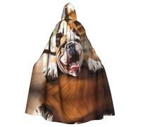 Cape amusante de bouledogue anglais pour Halloween, Noël, carnaval, cosplay, fête costumée, noir