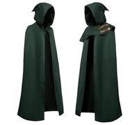 Cape avec capuche unisexe de couleur unie multi-tailles Halloween en velours sorcier, prince sorcier, cape gothique steampunk performance tenue
