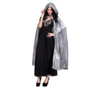 CAPE AVEC CAPUCHE VELOURS GRISE 170CM ADULTE