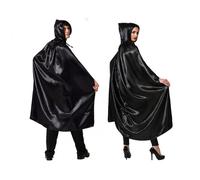 Cape Capuche Longue satin Noire
