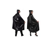Cape Capuche Longue satin Noire