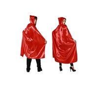 Cape Capuche Longue satin Rouge