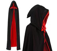 Cape Capuchon Vampire Halloween Cape Rouge Noire 130cm ou 170cm de long