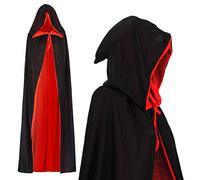 Cape Capuchon Vampire Halloween Cape Rouge Noire 130cm ou 170cm de long