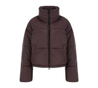 Cape Chaude Femme Hiver Manteau Femme Bouclette Manteau En Coton à Col Montant Court Pour Femmes Couleur Unie Slim Petit Chignon En Coton Chaud Vêtements Grande Red S