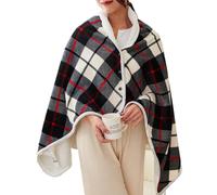 Cape Chauffante,Couverture Chauffante usb Couverture électrique en velours de vison, chauffage USB, multifonction, fonction minuterie, châle chauffant, for la maison et le bureau(Red A)