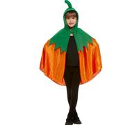 Cape Citrouille À Capuche Velours Orange Enfant Tu Orange