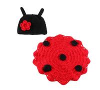 Cape Coccinelle Bébé Unisexe, Douce et Élastique, Fil Laine Rouge | Accessoire Photo -né, Séance Shower, Design Neutre, pour Garçons et Filles