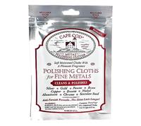 Cape Cod - Lingettes de polissage professionnelles pour métaux précieux (argent, or, acier, laiton, cuivre) - Réutilisables, parfum vanille - 2 chiffons imprégnés