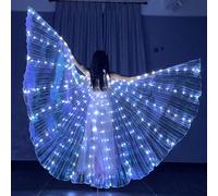 Cape colorée lumineuse LED pour enfants et adultes, aile de papillon lumineuse, spectacle sur scène, lueur du ventre, accessoire Photo de fête white