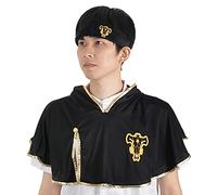 Cape Cosplay avec Capuche pour Fans de Black Clover | Cape et Bandeau tête pour Costume d'Asta