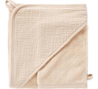 Cape de bain bambou + gant Biscuit (70 x 70 cm)