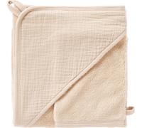 Cape de bain bambou + gant biscuit (70 x 70 cm)