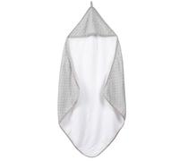 Cape de bain bébé en coton bio lil planet gris argenté / motif pois 80X80