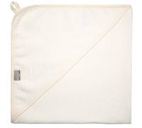 Cape de bain bébé en coton nid d'abeille écru 75X75
