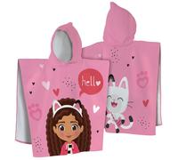 Cape de bain enfant imprimée 100% Coton - GABBY ET LA MAISON MAGIQUE DUO - Rose - 60x120cm