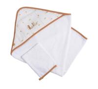 Sauthon – Cape de bain et gant Sunlight en coton blanc 75x75