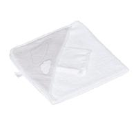 Cape de bain et gant en coton - lily blanc/gris 75X75