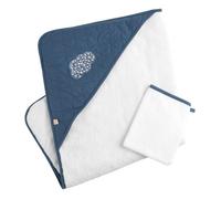 Cape de bain et gant en coton matelassé et éponge - PETIT NUAGE