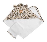 Cape de bain + gant de toilette léopard