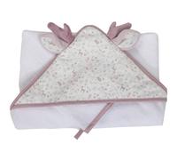 Cape de bain + gant lilas (75 x 75 cm)