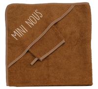 Cape de bain + gant Mini nous Camel (70 x 70 cm)