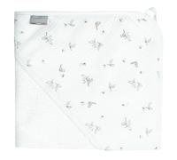 Ma première cape de bain en gaze de coton et bambou melody melody, blanc imprimé minimali 75X75
