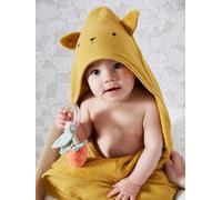 Cape de bain gaze de coton et gant de toilette BIO* ocre 80X80