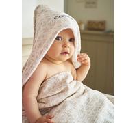 VERTBAUDET Coffret cape de bain + gant de toilette HYGGE beige imprimé 80X80