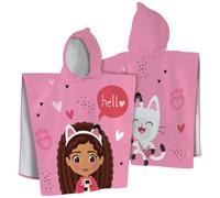 Gabby ET LA Maison Magique Duo Cape de Bain Enfant | 100% Coton | Oeko-TEX | 60x120 cm | Imprimé Fille | Rose
