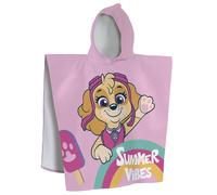 Pat Patrouille Good Vibes Cape de Bain Enfant | 100% Coton | OEKO-TEX | 60x120 cm | Imprimé Fille | Rose