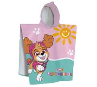 Cape de bain imprimée 100% coton, pat patrouille soleil rose 60X120