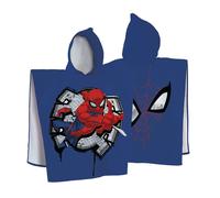 Cape De Bain Imprimée 100% Coton, Spiderman Hero Eyes Bleu 60X120