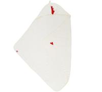 Domiva – Sortie de bain Maternity Love – Cape de bain 75x75 cm blanc/rouge