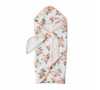 Cape de bain mousseline coton et gant de toilette