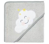 Cape de bain Nuage brodé - BABYCALIN - Gris - 80 x 80 cm - éponge 100% coton