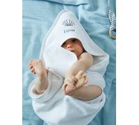 Cape de bain personnalisable + gant de toilette blanc 100X100