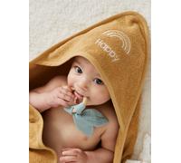 Cape de bain personnalisable + gant de toilette ocre 100X100