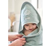 Cape de bain personnalisable + gant de toilette vert céladon 80X80