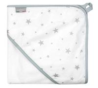 Ma première cape de bain en coton et bambou stella stella, imprimé étoiles blanc, 75X75