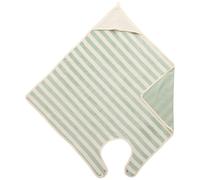 Cape de bain Tablier en bambou rayée ivoire et vert de gris (100x100 cm)